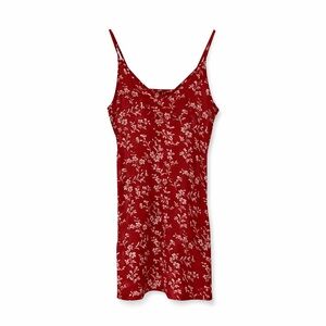 SHEIN Burgundy Floral Mini Dress